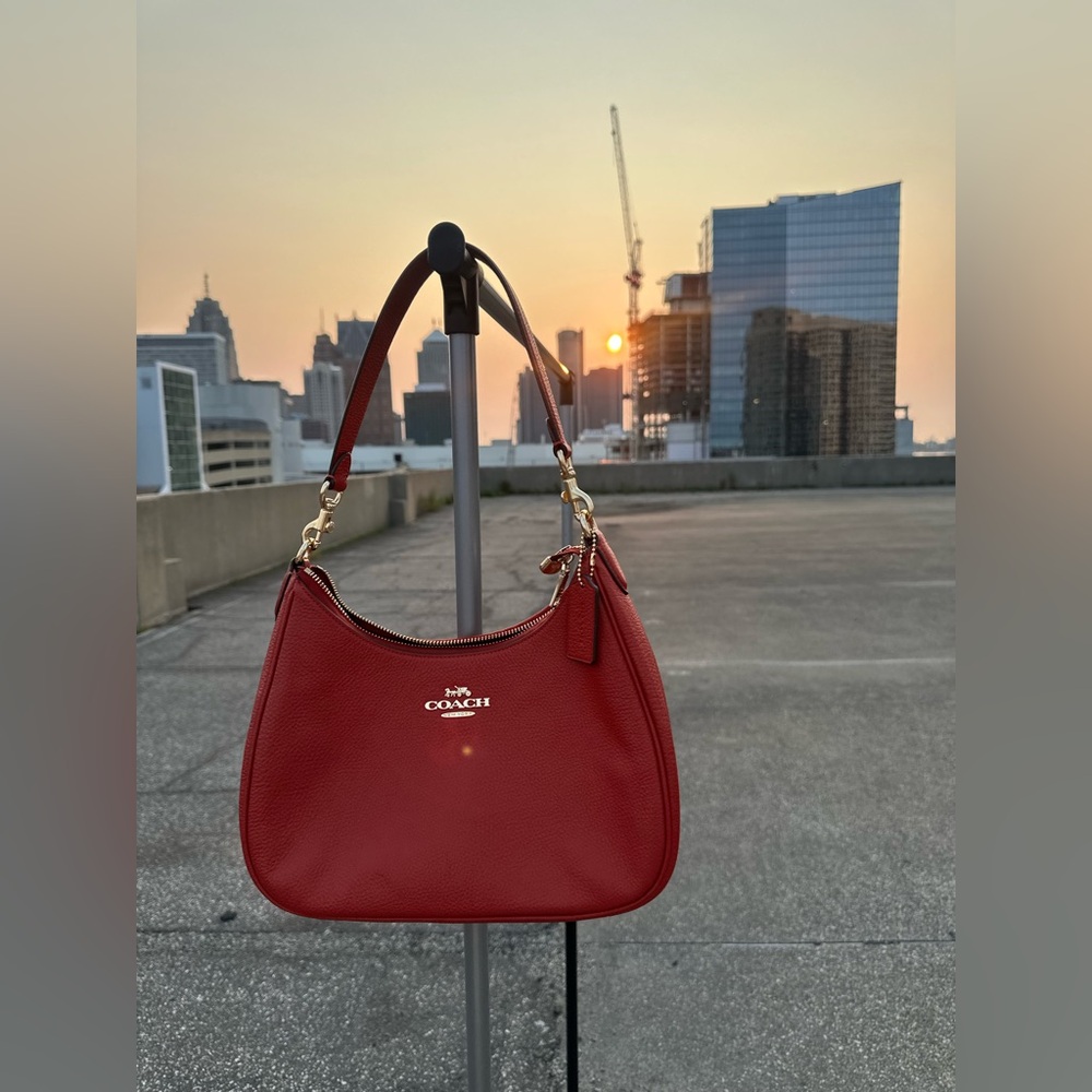 Coach Cherry Red Hobo Bag ❤️ SEND A OFFER!! Free Gift 🎁 w/ purchase - Picture 3 of 11